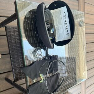 Oakley Ballistic glasses hard/soft case clear/black lenses extra nose pieces EUC
